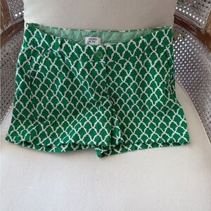 crown & ivy Green and White Geometric Print Shorts